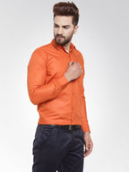 Jainish Men's Cotton Solid Dark Orange Formal Shirt's ( SF 361DO ) - Distacart