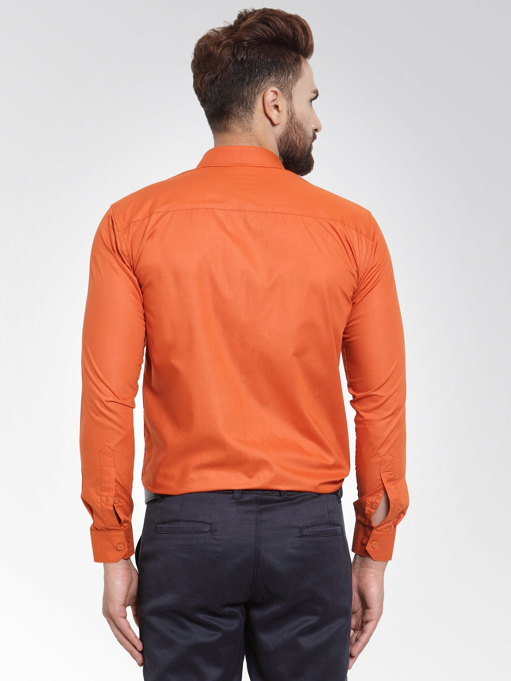 Jainish Men's Cotton Solid Dark Orange Formal Shirt's ( SF 361DO ) - Distacart