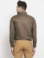 Jainish Men's Cotton Solid Dark Brown Formal Shirt's ( SF 361Dark-Brown ) - Distacart