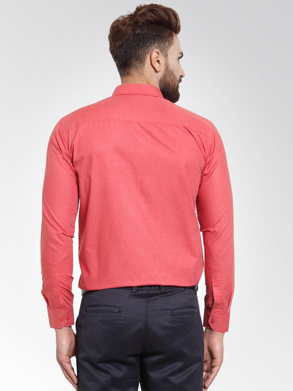 Jainish Men's Cotton Solid Desire Orange Formal Shirt's ( SF 361Desire ) - Distacart