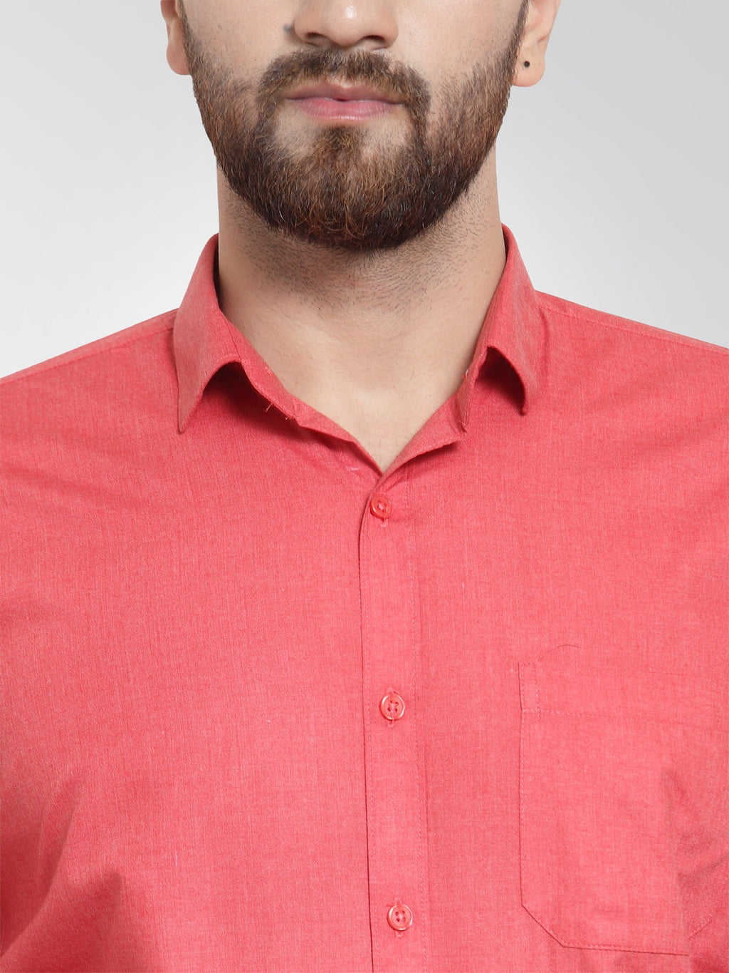 Jainish Men's Cotton Solid Desire Orange Formal Shirt's ( SF 361Desire ) - Distacart