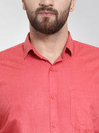 Jainish Men's Cotton Solid Desire Orange Formal Shirt's ( SF 361Desire ) - Distacart