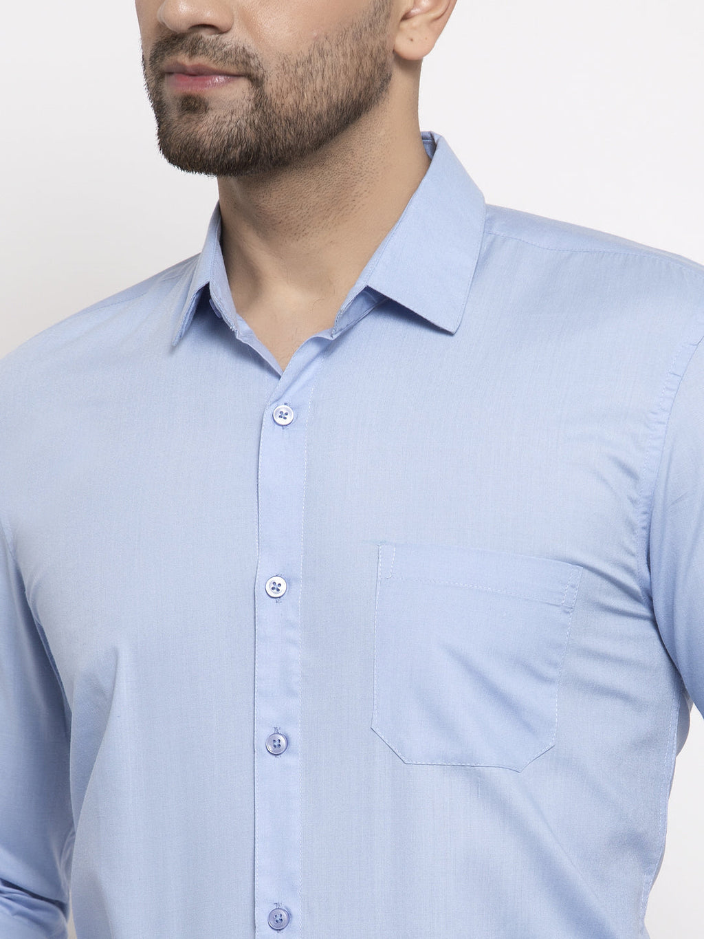 Jainish Men's Cotton Solid Firozi Blue Formal Shirt's ( SF 361Firozi ) - Distacart