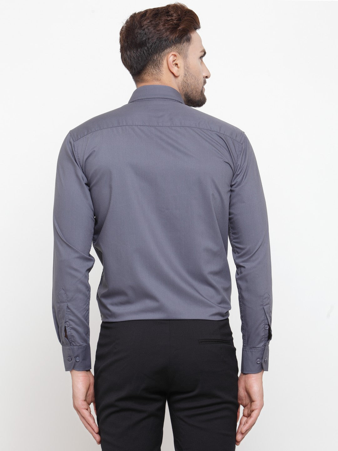 Jainish Men's Cotton Solid Grey Formal Shirt's ( SF 361Grey ) - Distacart