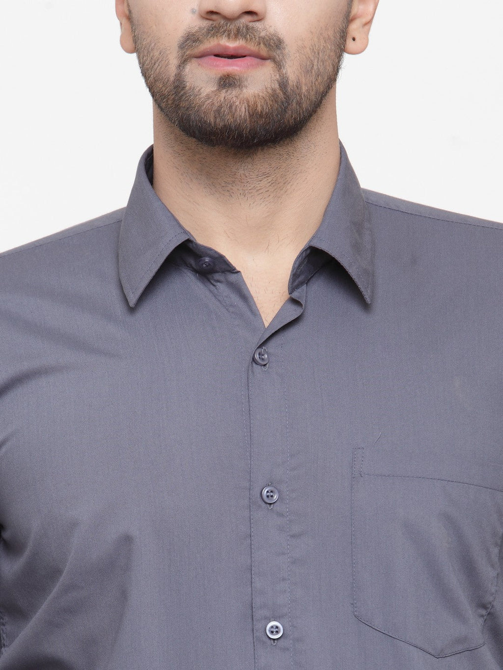 Jainish Men's Cotton Solid Grey Formal Shirt's ( SF 361Grey ) - Distacart