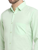 Jainish Men's Cotton Solid Light Green Formal Shirt's ( SF 361Light-Green ) - Distacart