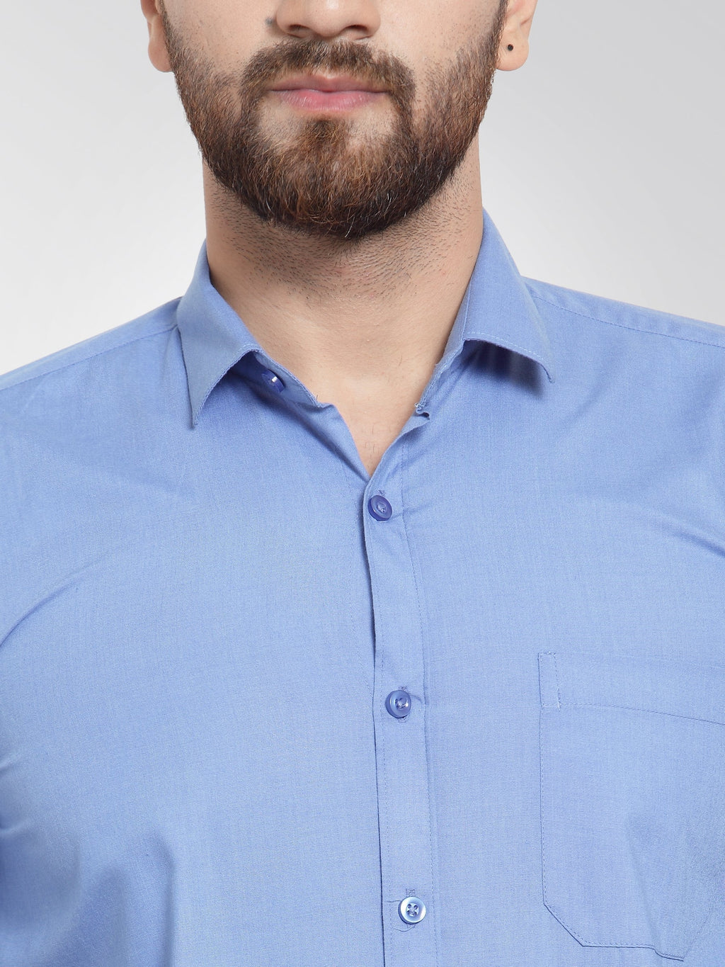 Jainish Men's Cotton Solid Light Blue Formal Shirt's ( SF 361Light-Blue ) - Distacart