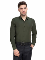 Jainish Men's Cotton Solid Mehndi Green Formal Shirt's ( SF 361Mehndi ) - Distacart