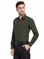 Jainish Men's Cotton Solid Mehndi Green Formal Shirt's ( SF 361Mehndi ) - Distacart
