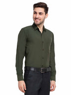 Jainish Men's Cotton Solid Mehndi Green Formal Shirt's ( SF 361Mehndi ) - Distacart
