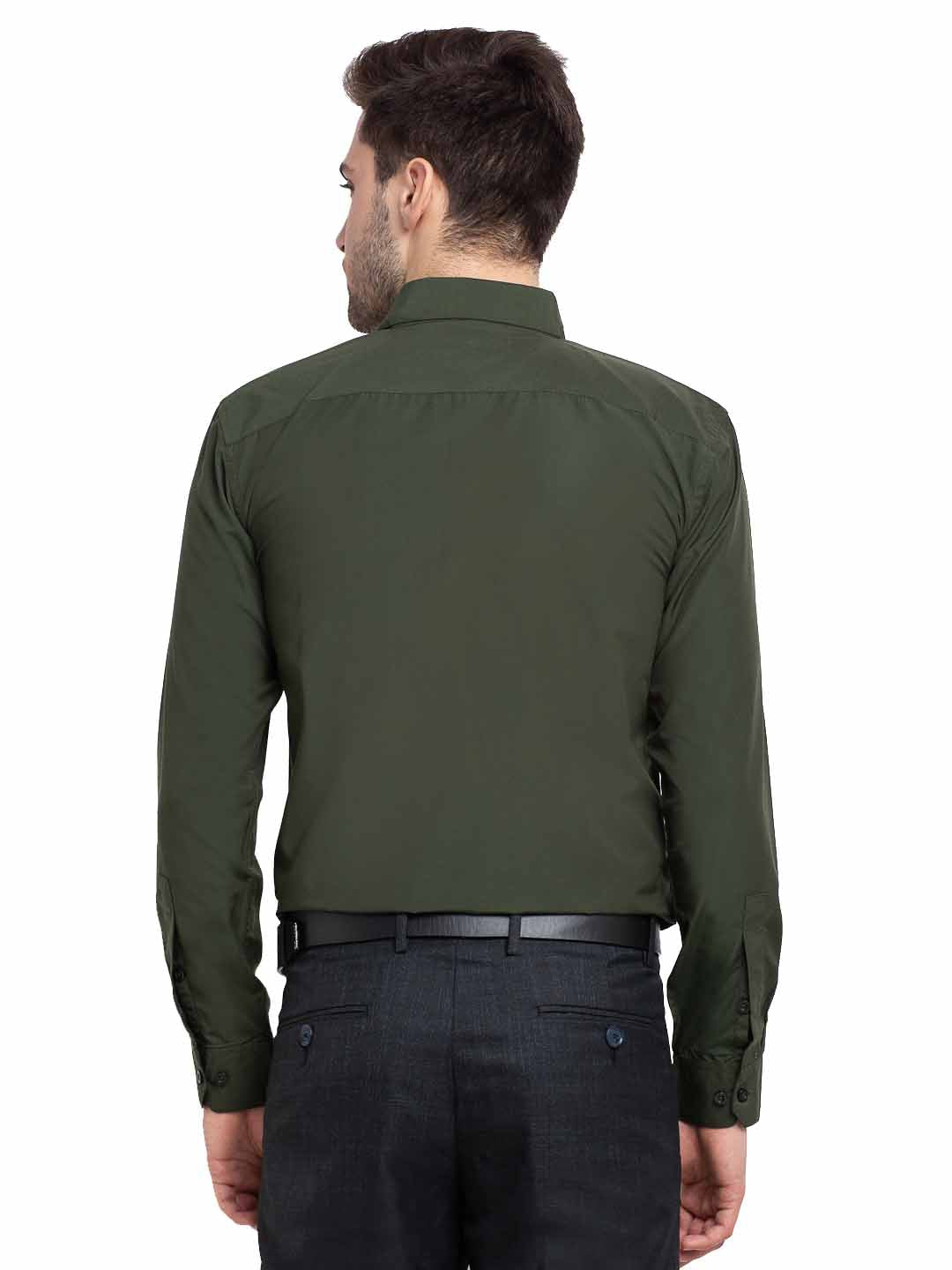 Jainish Men's Cotton Solid Mehndi Green Formal Shirt's ( SF 361Mehndi ) - Distacart