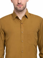 Jainish Men's Cotton Solid Mustard Formal Shirt's ( SF 361Mustard ) - Distacart