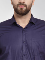 Jainish Men's Cotton Solid Navy Blue Formal Shirt's ( SF 361Navy ) - Distacart
