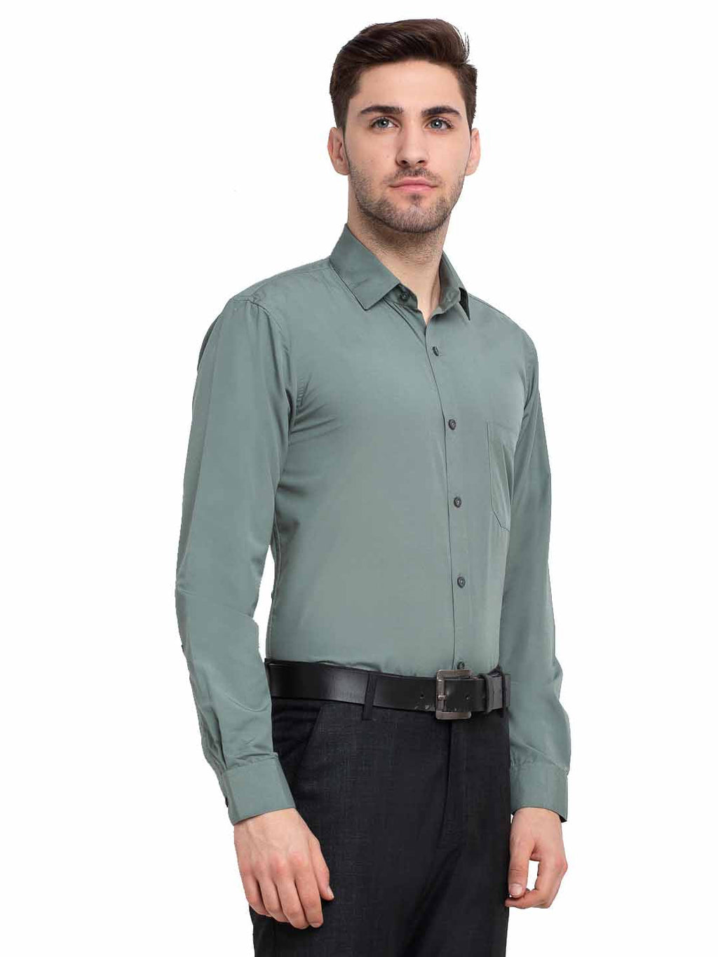 Jainish Men's Cotton Solid Pista Green Formal Shirt's ( SF 361Pista ) - Distacart
