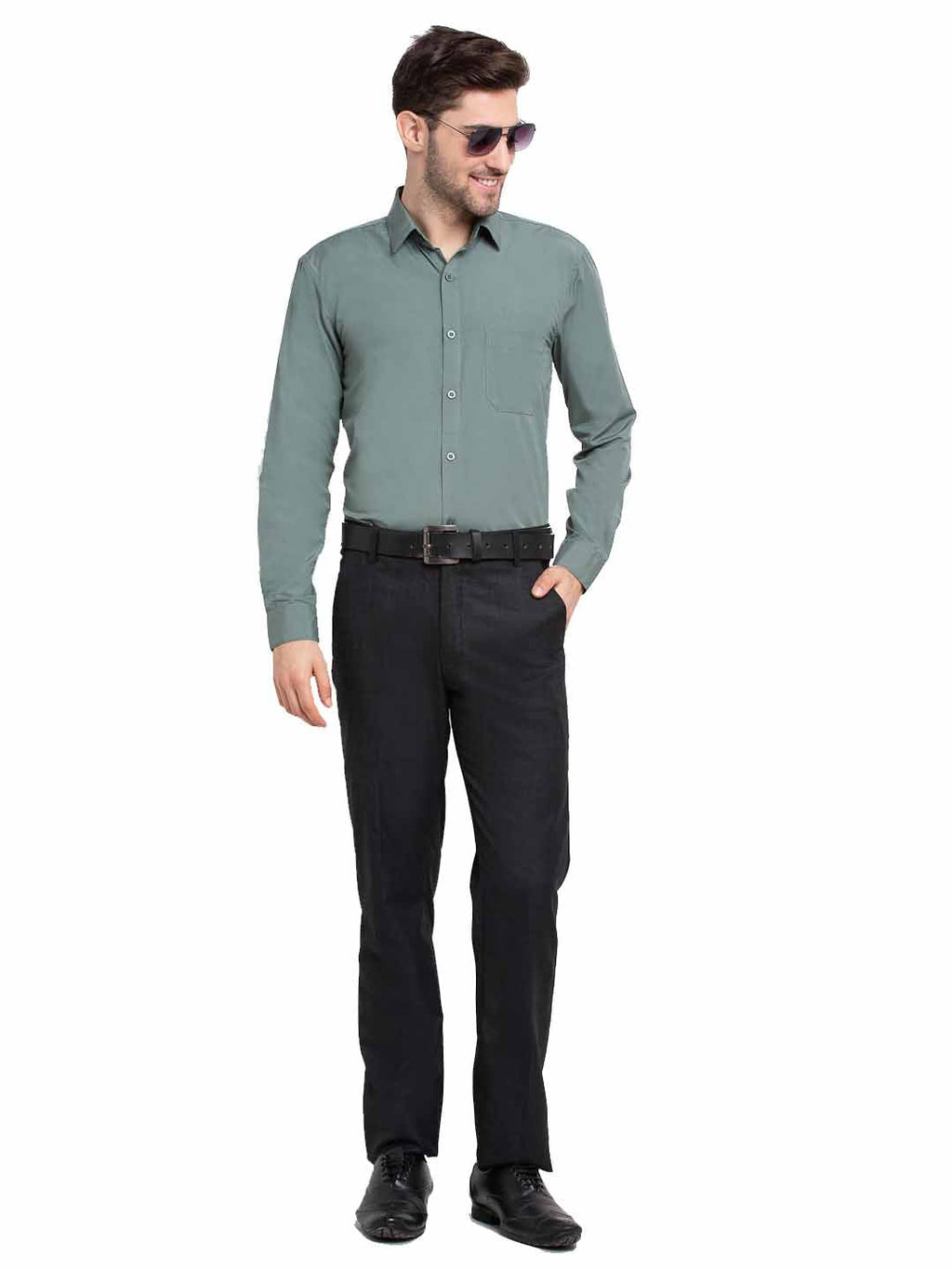 Jainish Men's Cotton Solid Pista Green Formal Shirt's ( SF 361Pista ) - Distacart