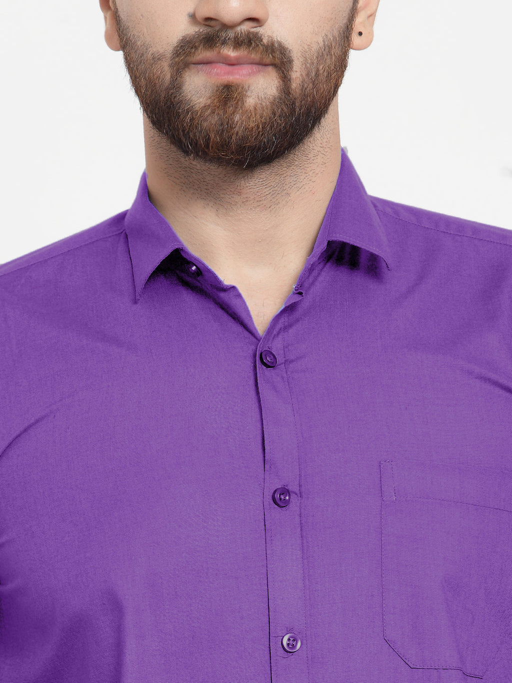 Jainish Men's Cotton Solid Purple Formal Shirt's ( SF 361Purple ) - Distacart