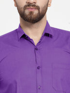 Jainish Men's Cotton Solid Purple Formal Shirt's ( SF 361Purple ) - Distacart