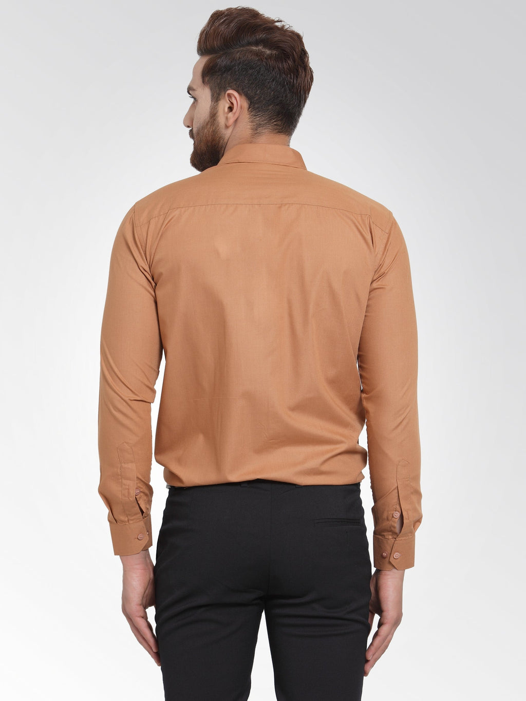 Jainish Men's Cotton Solid Rust Orange Formal Shirt's ( SF 361Rust ) - Distacart