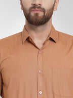Jainish Men's Cotton Solid Rust Orange Formal Shirt's ( SF 361Rust ) - Distacart