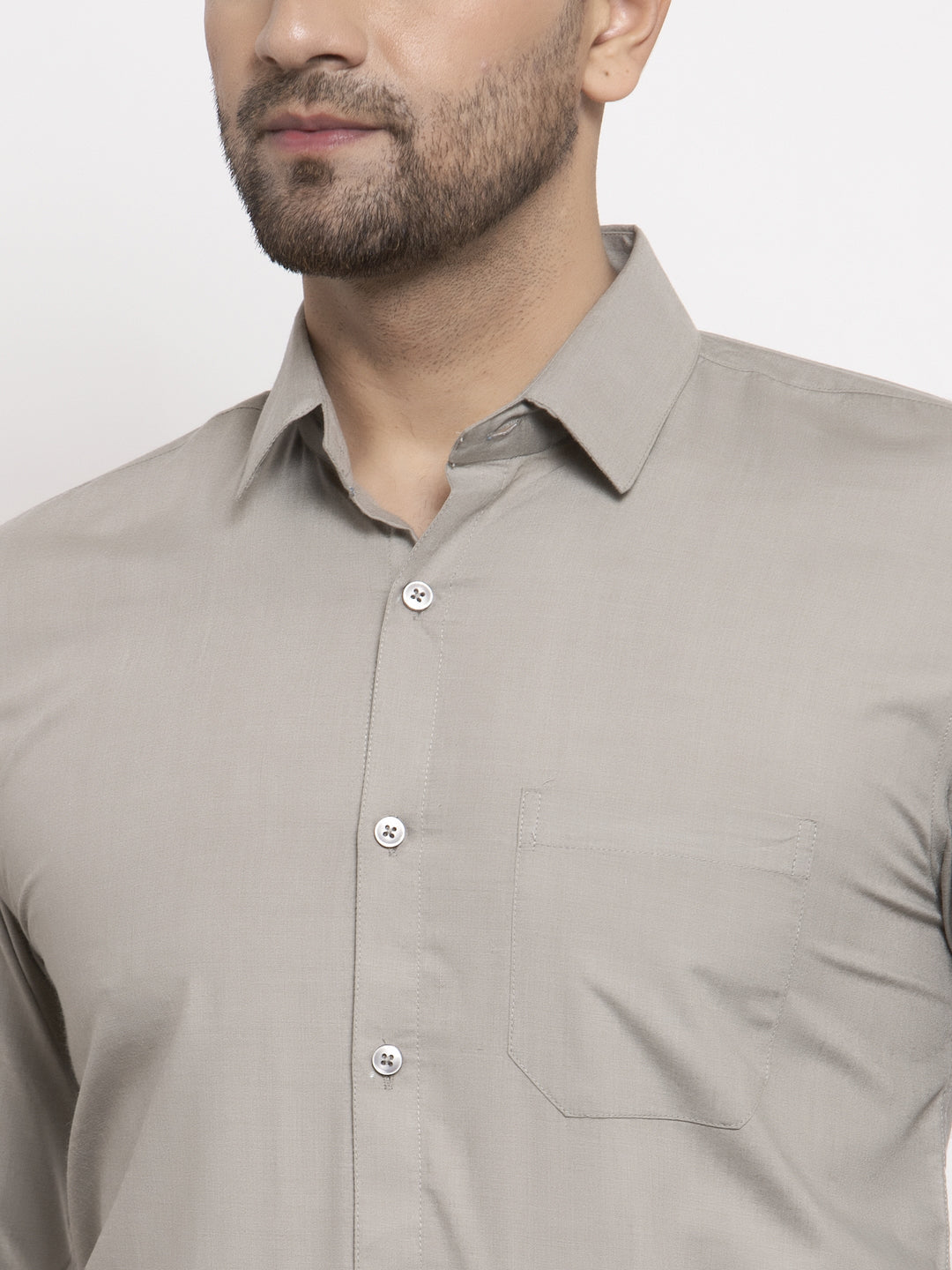 Jainish Men's Cotton Solid Steel Grey Formal Shirt's ( SF 361Steel-Grey ) - Distacart
