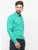 Jainish Green Formal Shirt with black detailing ( SF 411Green ) - Distacart