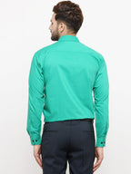 Jainish Green Formal Shirt with black detailing ( SF 411Green ) - Distacart