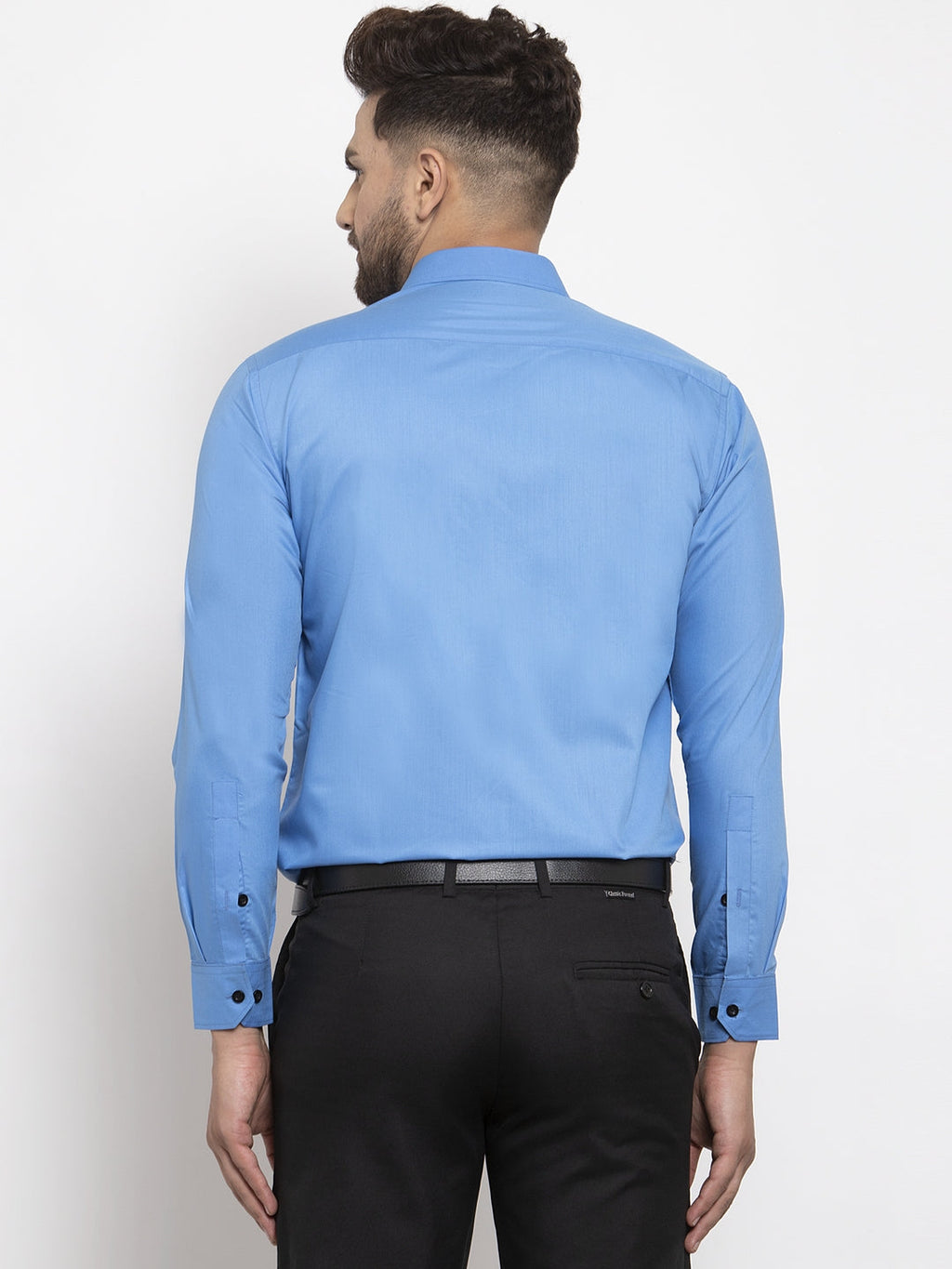 Jainish Light Blue Formal Shirt with black detailing ( SF 411Light-Blue ) - Distacart