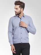 Jainish Light Grey Formal Shirt with black detailing ( SF 411Light-Grey ) - Distacart
