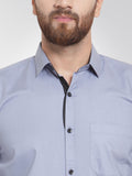 Jainish Light Grey Formal Shirt with black detailing ( SF 411Light-Grey ) - Distacart