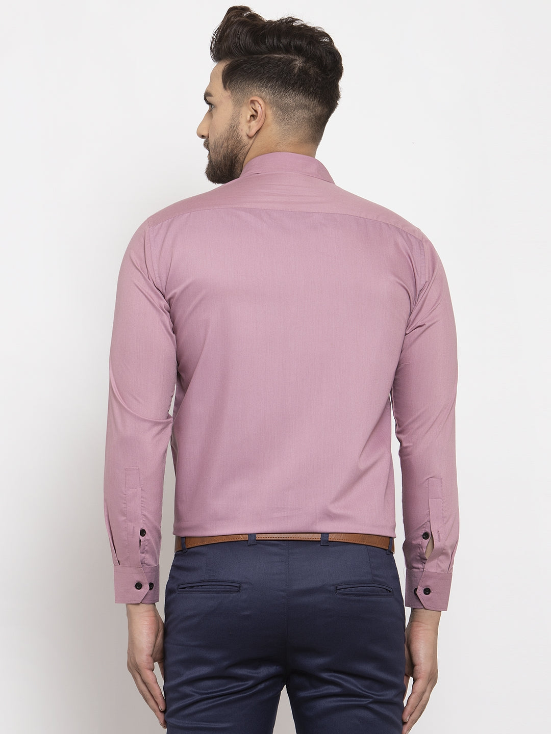 Jainish Magenta Formal Shirt with black detailing ( SF 411Magenta ) - Distacart
