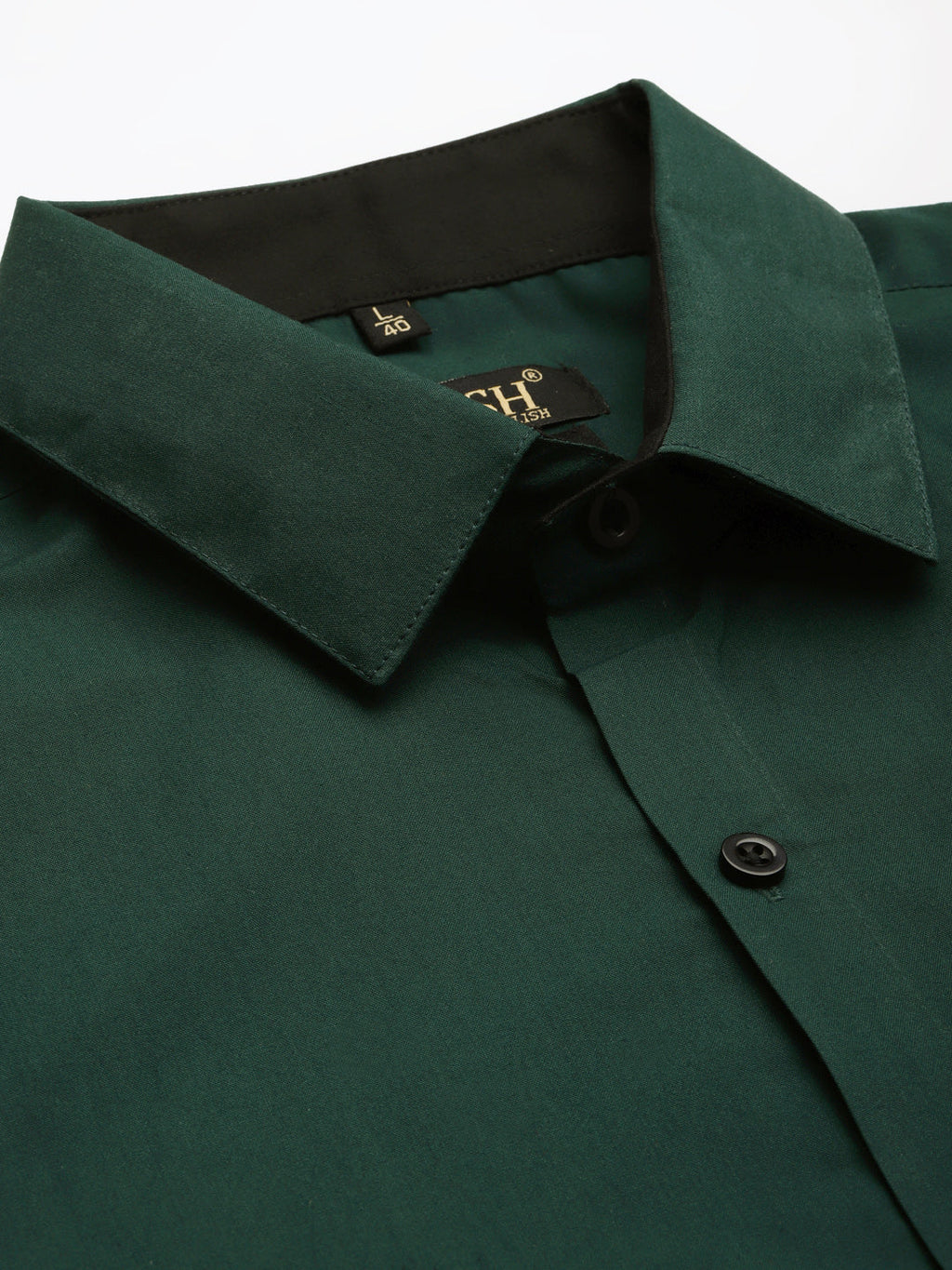 Jainish Olive Green Formal Shirt with black detailing ( SF 411Olive ) - Distacart