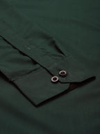 Jainish Olive Green Formal Shirt with black detailing ( SF 411Olive ) - Distacart