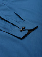 Jainish Pecock Green Formal Shirt with black detailing ( SF 411Peacock ) - Distacart