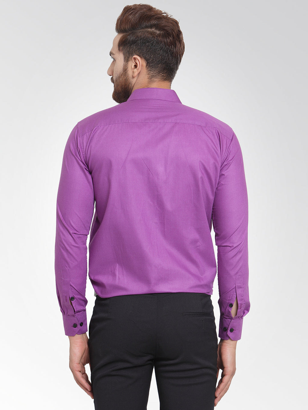 Jainish Purple Formal Shirt with black detailing ( SF 411Purple ) - Distacart