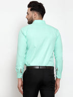 Jainish Green Formal Shirt with white detailing ( SF 419Green ) - Distacart