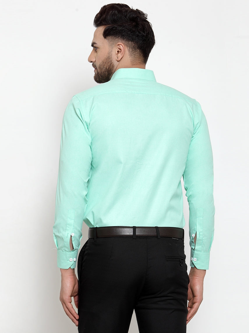 Jainish Green Formal Shirt with white detailing ( SF 419Green ) - Distacart
