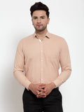 Jainish Light-Brown Formal Shirt with white detailing ( SF 419Light-Brown ) - Distacart