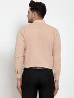 Jainish Light-Brown Formal Shirt with white detailing ( SF 419Light-Brown ) - Distacart
