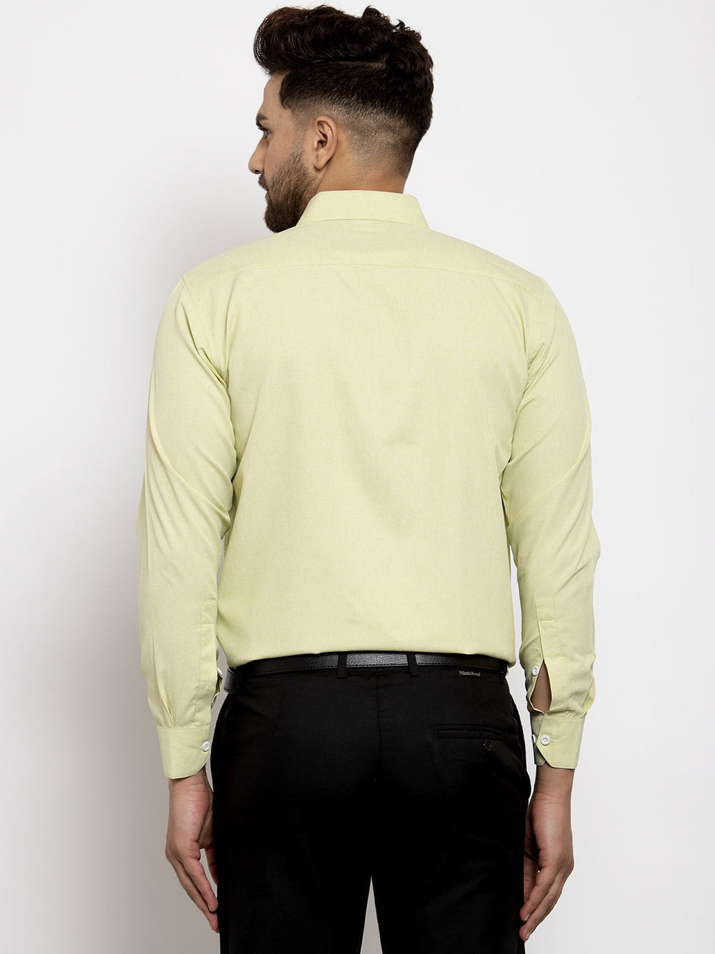 Jainish Lime Green Formal Shirt with white detailing ( SF 419Lime-Green ) - Distacart