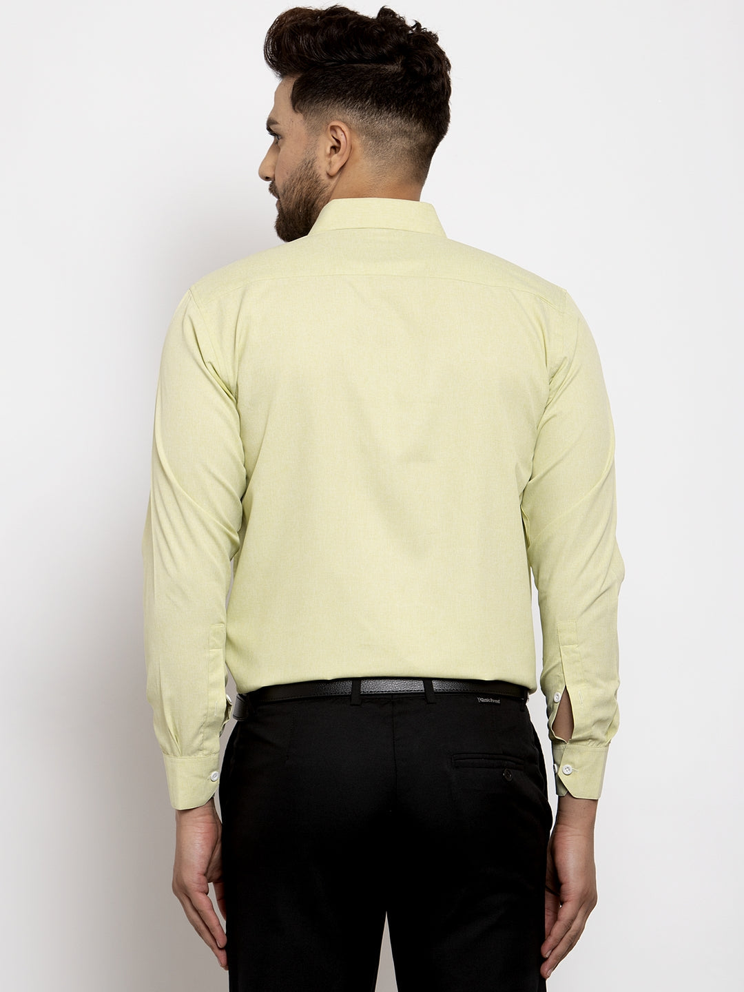 Jainish Lime Green Formal Shirt with white detailing ( SF 419Lime-Green ) - Distacart