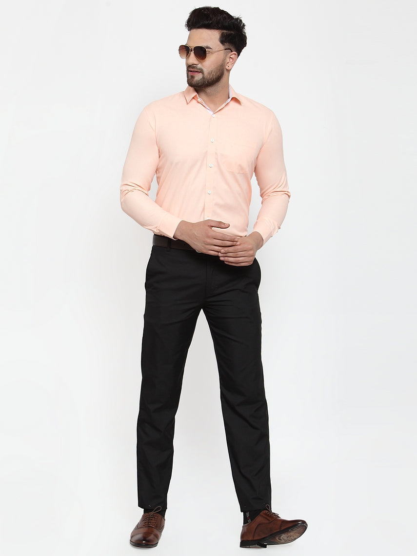 Jainish Orange Formal Shirt with white detailing ( SF 419Orange ) - Distacart