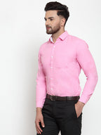Jainish Pink Formal Shirt with white detailing ( SF 419Pink ) - Distacart