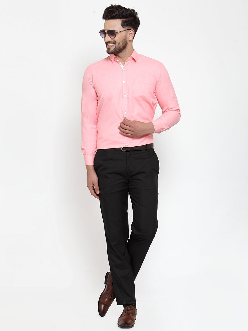 Jainish Red Formal Shirt with white detailing ( SF 419Red ) - Distacart
