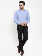 Jainish Sky Blue Formal Shirt with white detailing ( SF 419Sky ) - Distacart