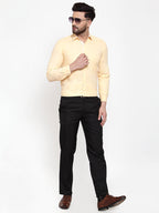 Jainish Yellow Formal Shirt with white detailing ( SF 419Yellow ) - Distacart