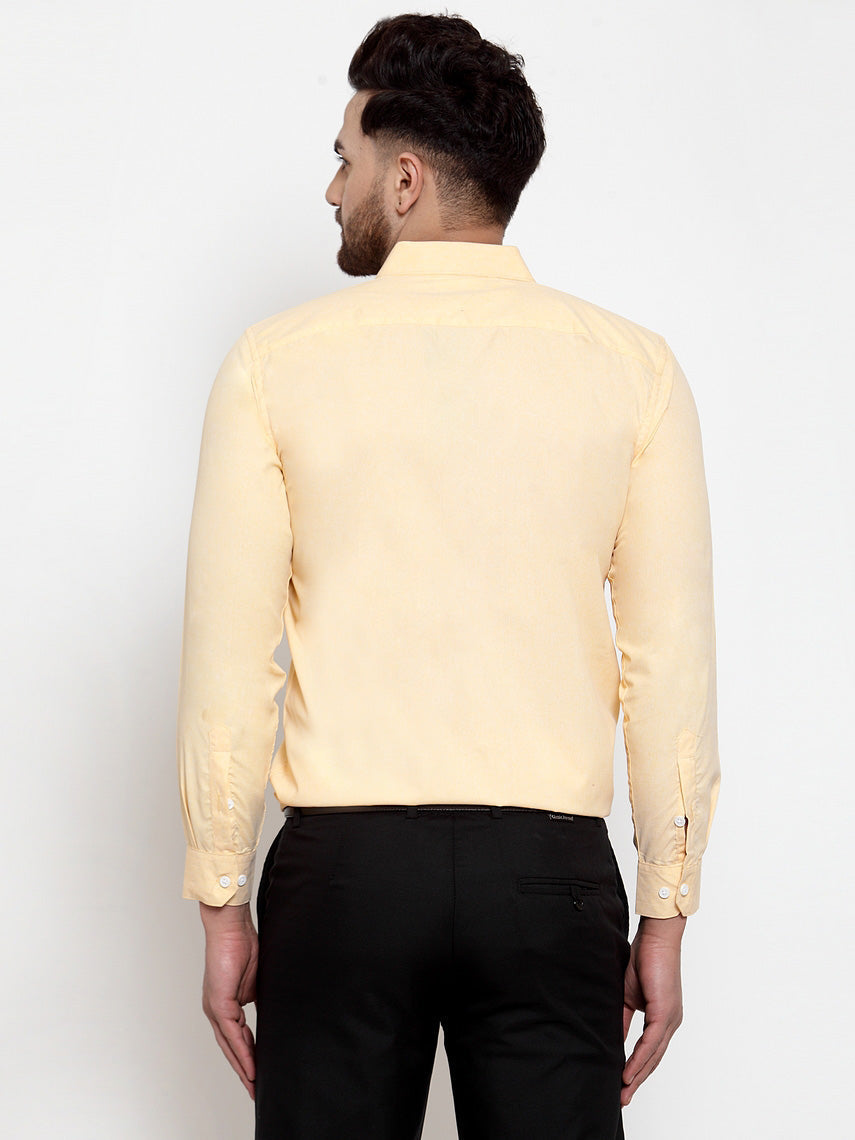 Jainish Yellow Formal Shirt with white detailing ( SF 419Yellow ) - Distacart