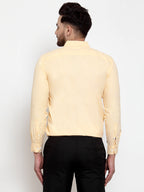 Jainish Yellow Formal Shirt with white detailing ( SF 419Yellow ) - Distacart