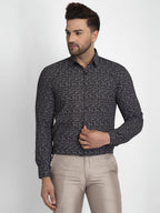 Jainish Black Printed Formal Shirt ( JSF 426Black ) - Distacart