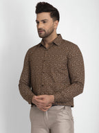 Jainish Coffee Brown Printed Formal Shirt ( JSF 426Coffee ) - Distacart