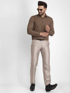 Jainish Coffee Brown Printed Formal Shirt ( JSF 426Coffee ) - Distacart